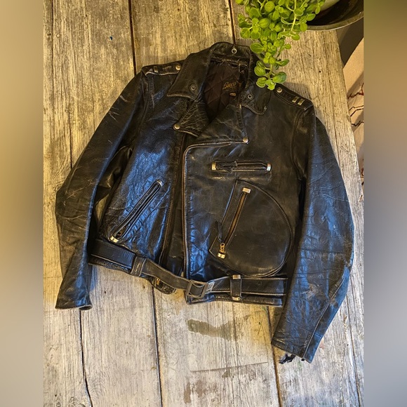 Vintage leather Buco late 1950’s to 1960s. Steer Hide D-pocket J-82 Detroit. - Picture 3 of 11